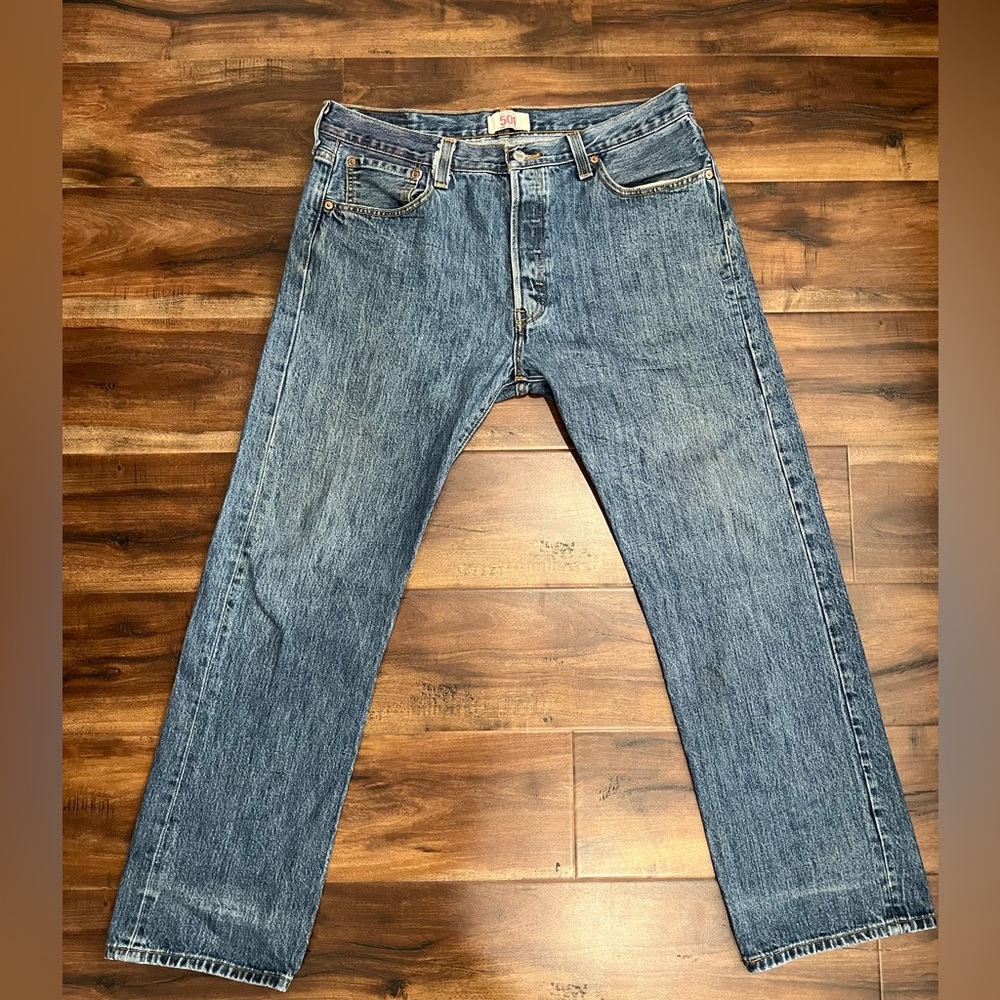 501 Levi’s Original Fit Men Jeans Denim Blue Vintage Look Straight Leg